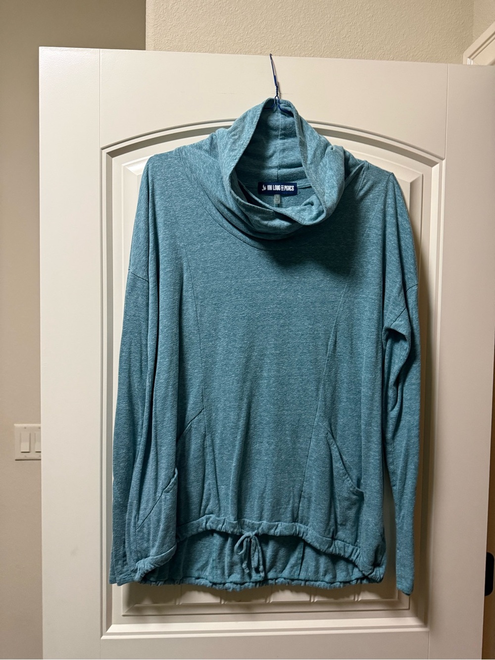 Ink Love and Peace Soft Teal Pullover Hoodie
